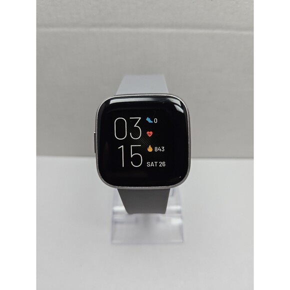 Fitbit Versa 2 Smartwatch Silver Gray 40mm Alexa WR50M Always On W/ Charger - Picture 1 of 12